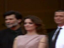 Tim Burton and Alberto Barbera at the Robin Hood Red Carpet: Cannes Film Festival 2010 at Cannes . (Footage by WireImage Video/GettyImages) Stock Footage