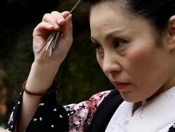 Japanese Woman Fixing Her Hairpin Stock Footage