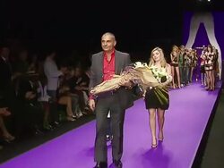 Mercedes-Benz Fall 2007 LA Fashion Week Christian Audigier Show Stock Footage