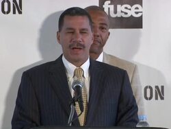 'Answer The Call' Press Conference With Jay-Z Stock Footage