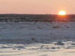 MS Sunset over arctic landscape / Churchill, Manitoba, Canada Stock Footage