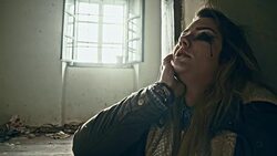 Depressed broken girl in an abandoned house Stock Footage