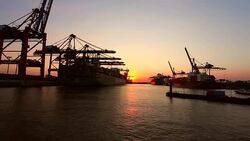 Shipyard in Hamburg Stock Footage