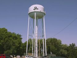 'Static shot of water tower in Nemaha County, Nebraska.' Stock Footage