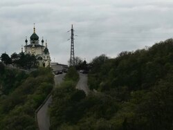 Church in Foros Crimea, standing on rock. Stock Footage
