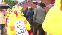 Debate Chickens Outside Conservative Party Spring Conference News Clip