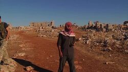 Dozens of families in Syria's north shelter from bombing in Roman ruins News Clip