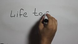 Hand writing a 'Life to short to be sad' message on a white board using a black marker Stock Footage