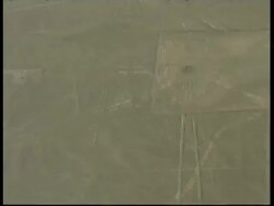 Nazca lines, the Condor, aerial view, Peru Stock Footage