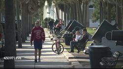 People Walking Around Charleston Sea Front News Clip