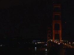 Golden Gate Bridge at night Stock Footage