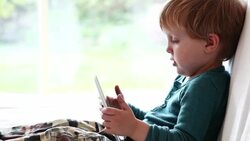 Toddler watching digital tablet. Stock Footage