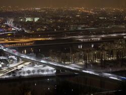 Traffic at night, time lapse Stock Footage