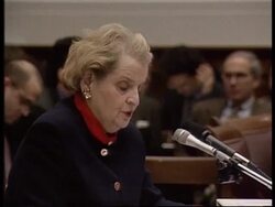 USA - Albright discusses budget News Clip