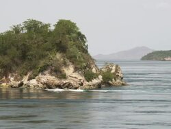 Indonesian Throughflow. This is the ocean current that transports water between the Pacific and Indian Oceans. Here, as the strong currents meet, a Von Karmen vortex street forms in the water. Filmed off the Lesser Sunda Islands, Indonesia Stock Footage