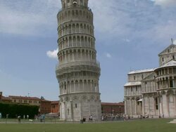 WS Leaning Tower of Pisa and Bascilica / Pisa, Tuscany, Italy   Stock Footage