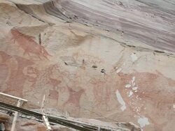 Pha Taem Cave Paintings. Stock Footage