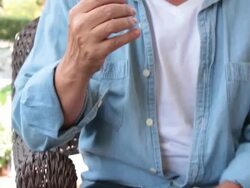 man with wrist pain in slow motion Stock Footage