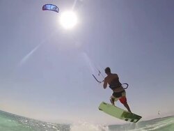 A man kite surfing on the Red Sea in Egypt. - Slow Motion Stock Footage
