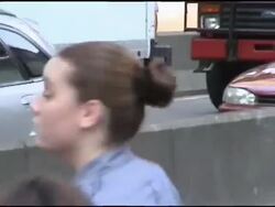 2003 blackout, crowds walking Queensboro Bridge Stock Footage