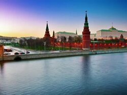 Moscow Kremlin and river Stock Footage