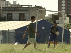 MS Shot of man playing with football / Buenos Aires, Argentina Stock Footage