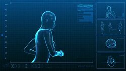 Running Woman | Digital Interface | Loopable Stock Footage