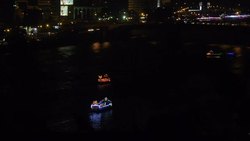 Pleasure boats at night on the River Nile News Clip
