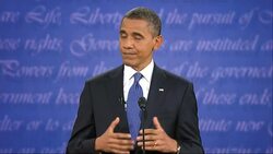 Romney attacks Obamacare in first TV debate News Clip