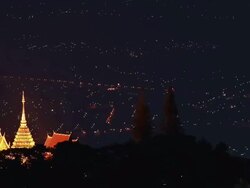 Doi Suthep temple at dusk, Dolly shot Stock Footage