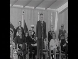 SYND 28-6-69 NIXON AND TRUDEAU AT ANNIVERSARY CELEBRATION OF SAINT LAWRENCE SEAWAY News Clip