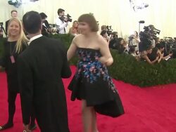 Lena Dunham - 'Charles James: Beyond Fashion' Costume Institute Gala - Arrivals Stock Footage