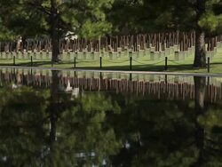 Field of Empty Chairs at the OKC Bombing Memorial Stock Footage