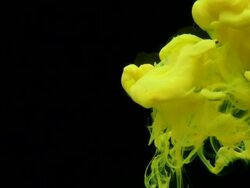 MS SLO MO Yellow ink rising into aquarium / Sao Paulo, Brazil Stock Footage