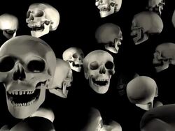 (Loop) Halloween, Falling Skulls Stock Footage