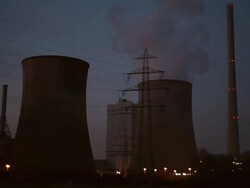 power plant at night Stock Footage