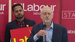 Jeremy Corbyn Campaigning in Swindon News Clip