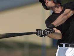 HD Super Slow-Mo: Baseball Batter Hitting Ball Stock Footage