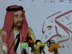 MS Prince ghazi of jordan speaking at press conference AUDIO / Jordan Stock Footage