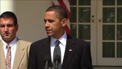 President Barak Obama speaks in Rose Garden on unemployment insurance extension News Clip