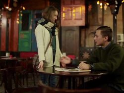 Couple in cafe Stock Footage