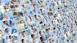Laboratory. Video Wall Stock Footage
