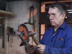 HD DOLLY: Toolmaker Working On His Innovation Stock Footage