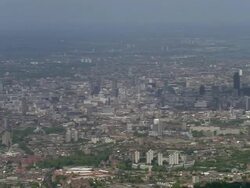 Aerial wide shot pan central London cityscape / England Stock Footage