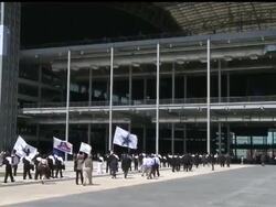 The Dallas Cowboys pride is showing as team owner, Jerry Jones, opened the door to their new state-of-the-art stadium to an invitation only crowd. News Clip