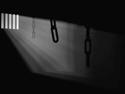 Prison 01 Wide with Chains Lonely and Lost Stock Footage