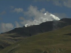 Pull back Shot Mount Kailash from Darchen Highway Lhasa Tibet China Stock Footage
