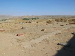 Yerevan, Erebuni castle, view of a storeromms  Stock Footage