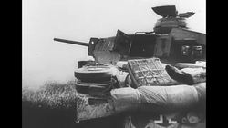 1940s footage of German tanks firing cannon during World War II News Clip