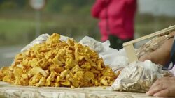 Romanian roadside fruit/vegetable sellers Stock Footage